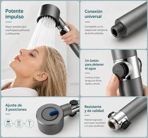 ShowerVit™ - Ducha Hidromasaje Cuidado Piel y Cabello (Instalación en 1 minuto)